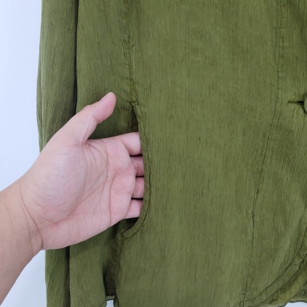 Kleen Women's Silk Linen Retro Button Front Jacket - M - Picture 5 of 10